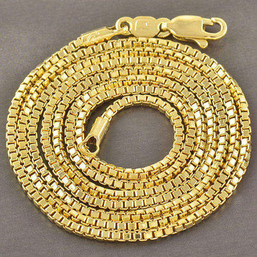 Mens Stunning 9K Yellow Gold Filled Box Link Chain  ( 60cm )